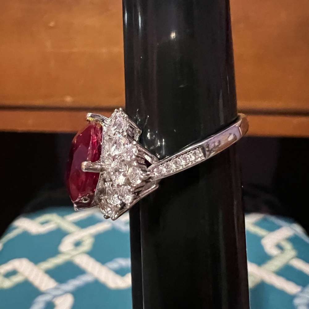 Sterling Silver Lab Created Ruby Ring - image 8